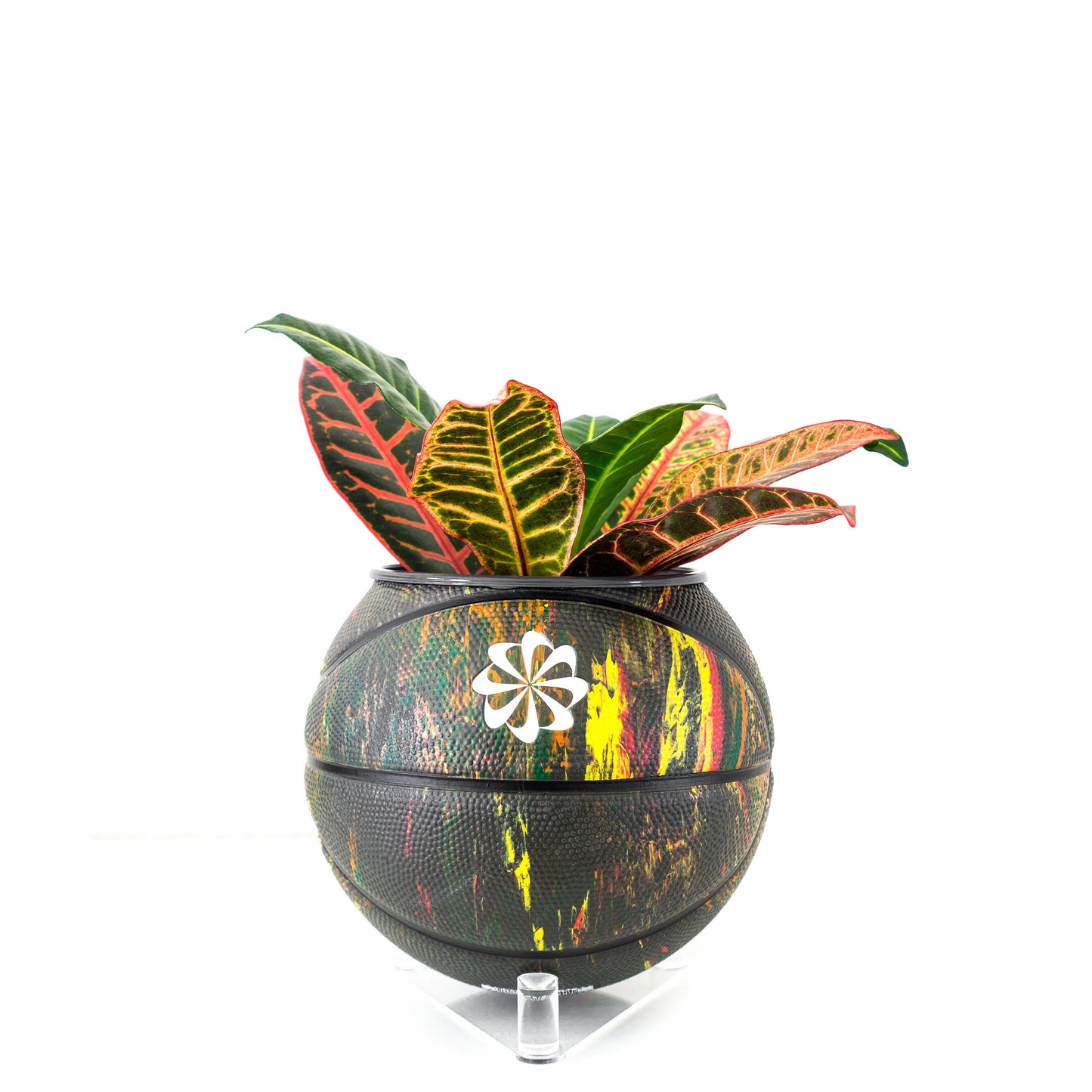 plntrs - Nike Swoosh Skills Revival Sportswear Mini Basketball Planter - new ball with stand