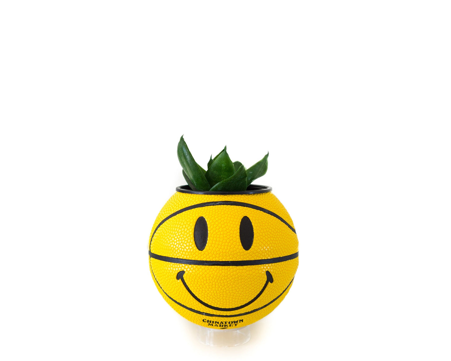 plntrs - Chinatown Market Smiley Face Mini Basketball Planter - new ball with stand