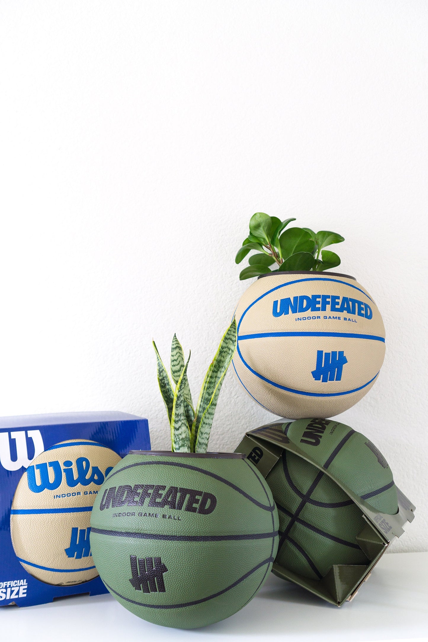 plntrs - Wilson x Undefeated Olive Limited Edition Basketball Planter with stand (full size)