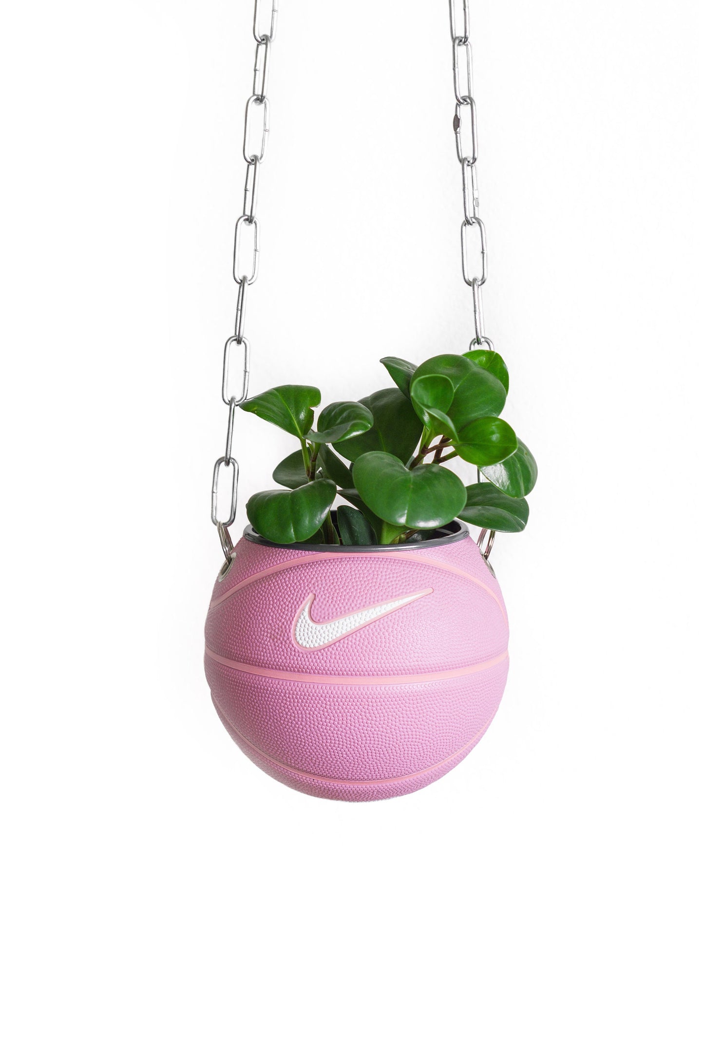 plntrs - Nike Pink Swoosh Mini Basketball Hanging Planter - new ball with chain