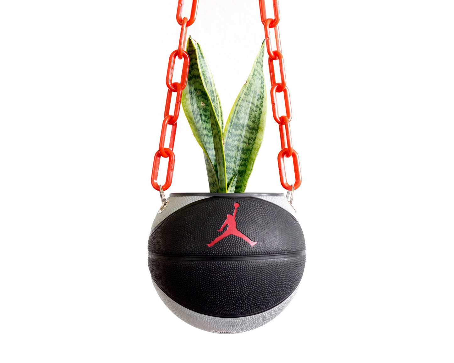 plntrs - Jordan Skills Mini Basketball Hanging Planter - new ball with chain