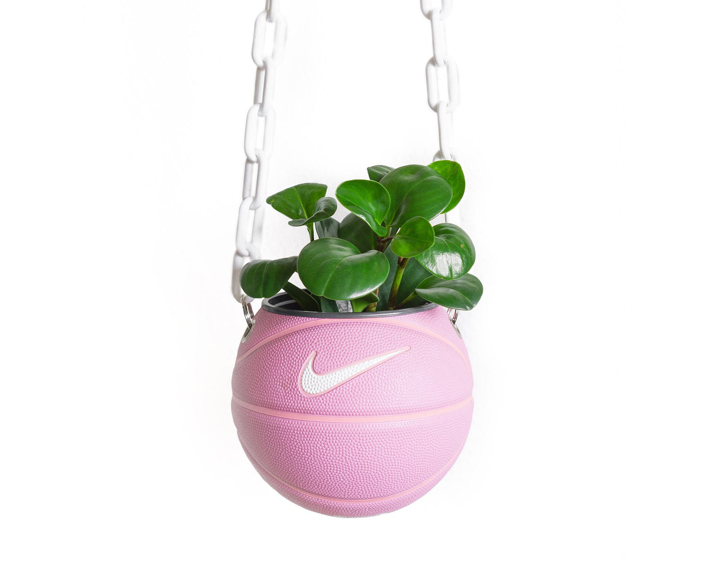 plntrs - Nike Pink Swoosh Mini Basketball Hanging Planter - new ball with chain