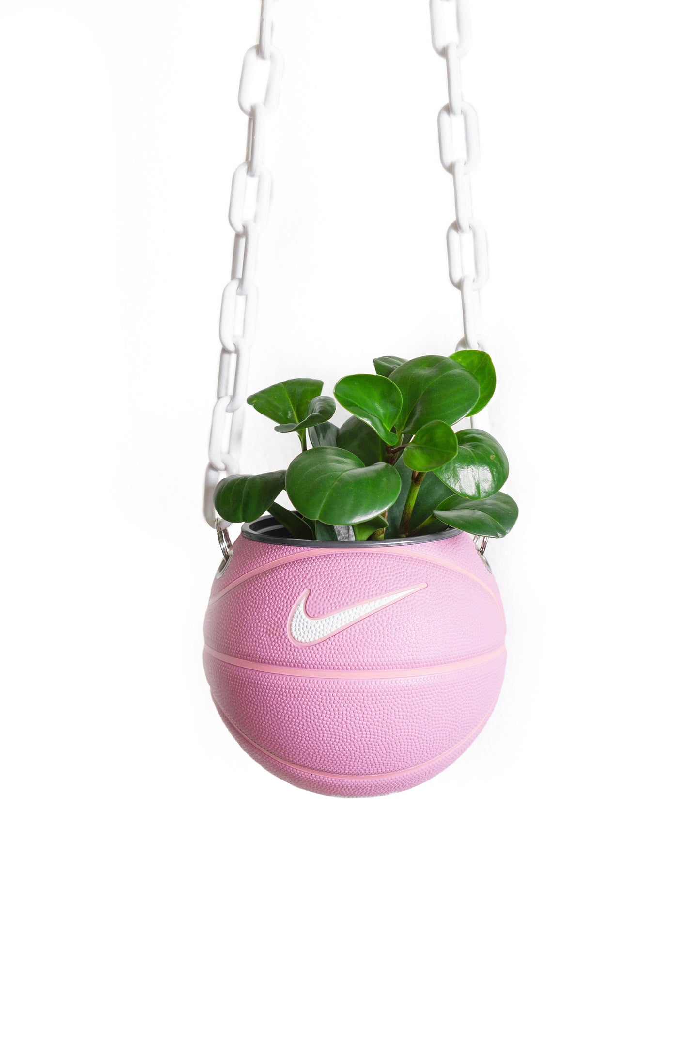 plntrs - Nike Pink Swoosh Mini Basketball Hanging Planter - new ball with chain