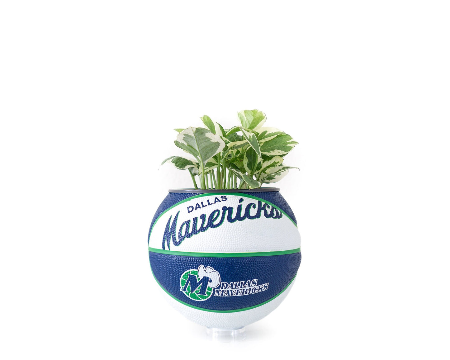 plntrs - Wilson Mavs Hardcourt Classic Mini Basketball Planter - new ball with stand