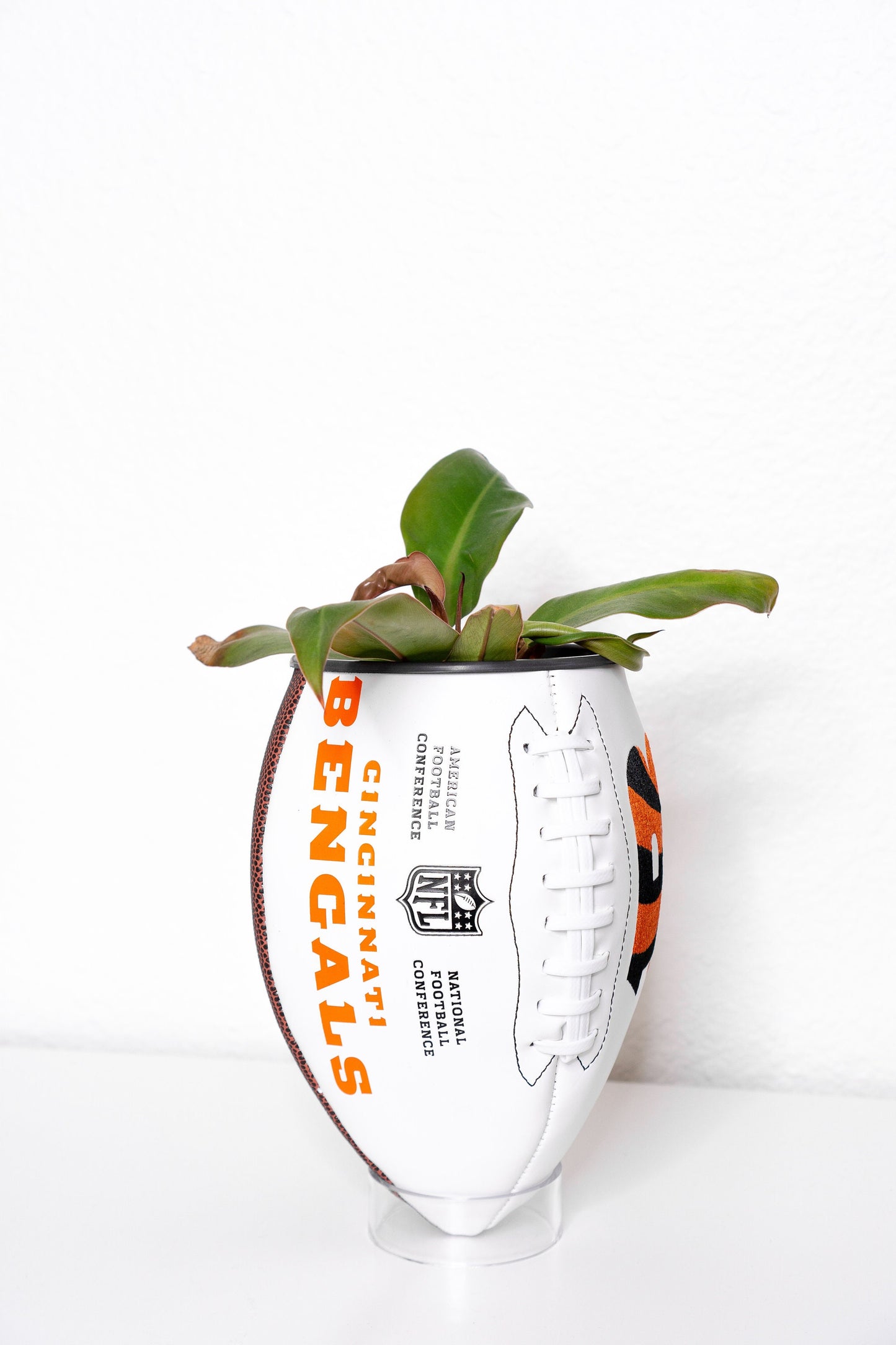 plntrs - NFL Bengals Team Wilson Football planter Playoffs superbowl - with stand