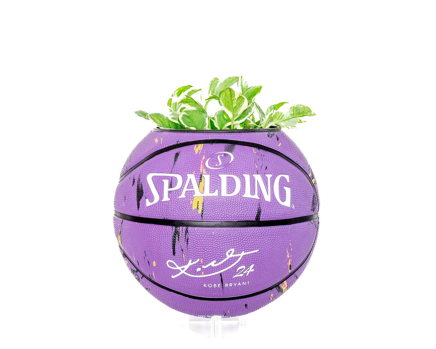 plntrs - Kobe Bryant Purple Marble Basketball Planter with stand