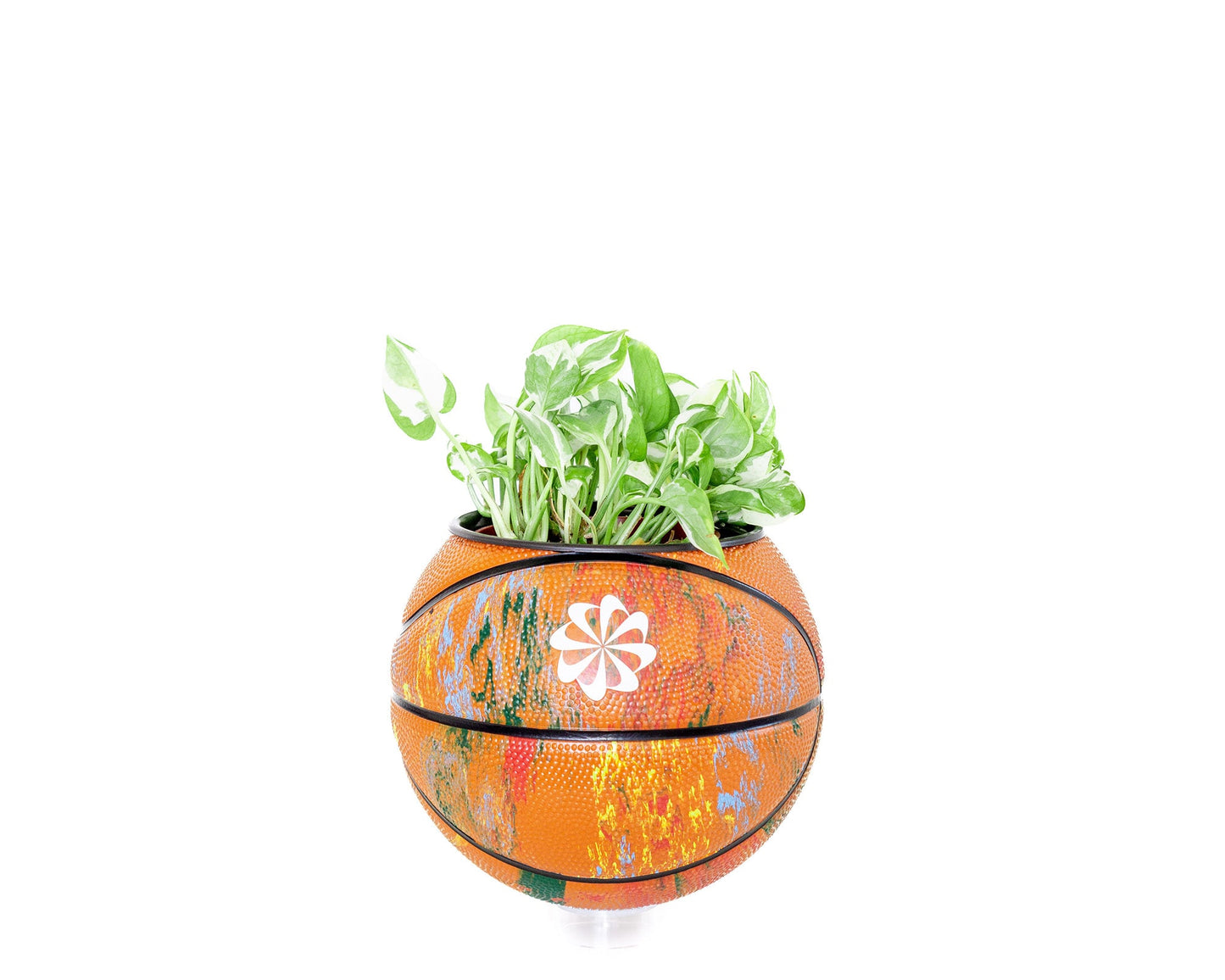 plntrs - Nike Swoosh Paint Splatter Skills Mini Basketball Planter - new ball with stand
