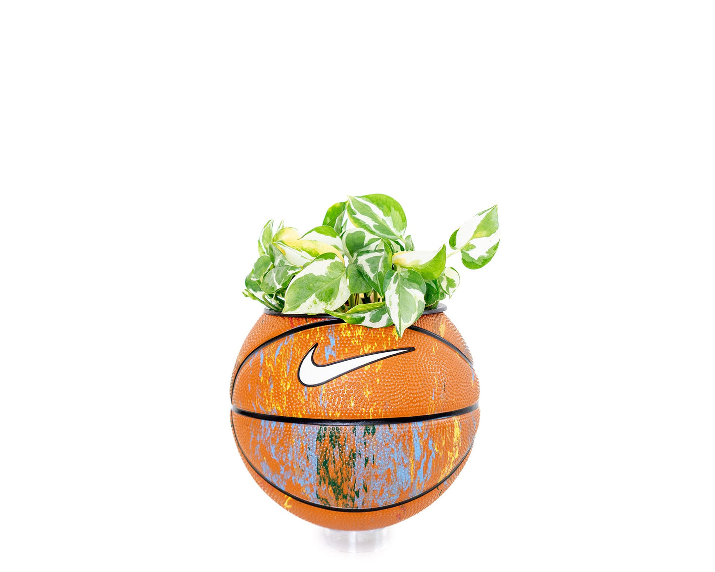 plntrs - Nike Swoosh Paint Splatter Skills Mini Basketball Planter - new ball with stand