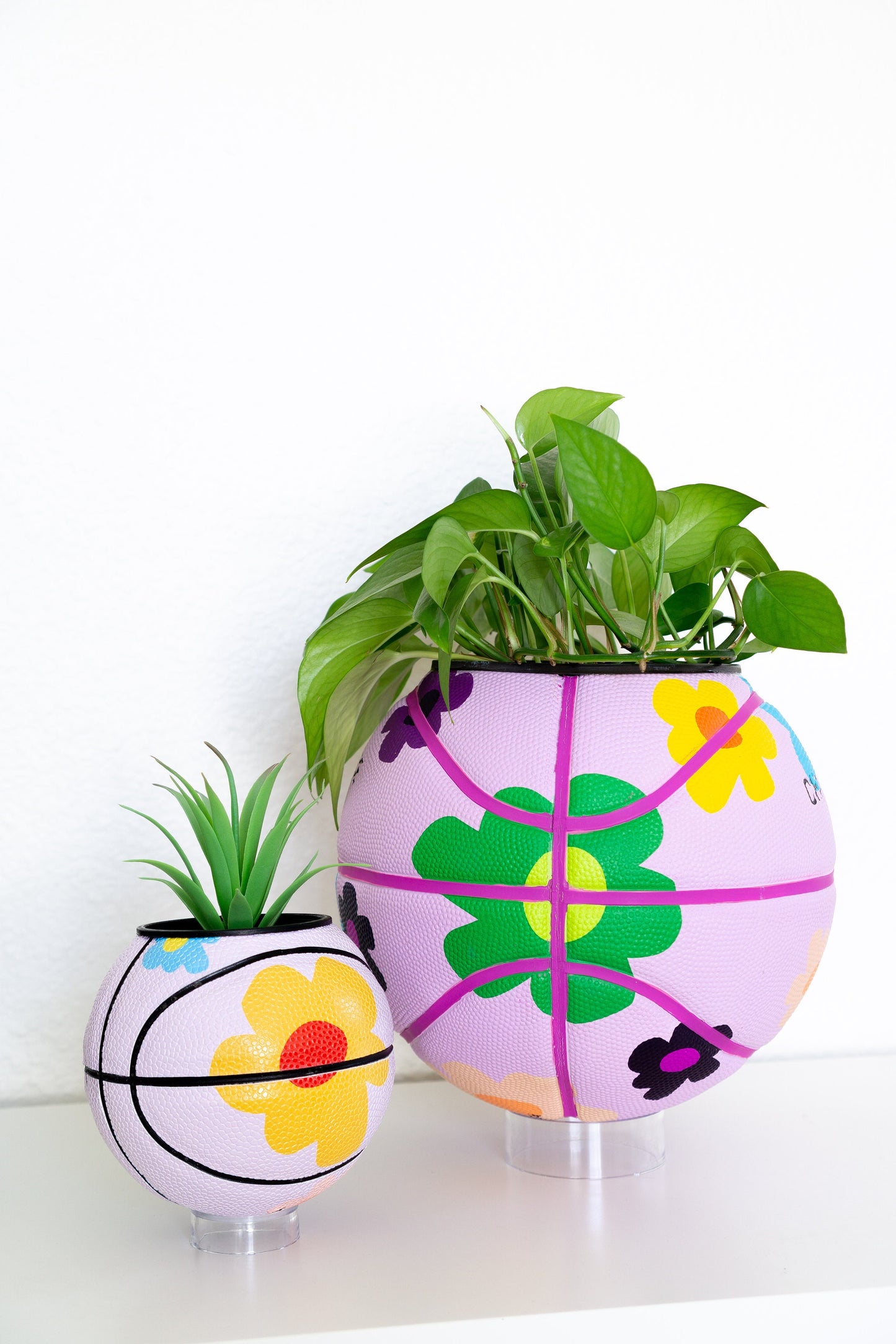 plntrs - Chance Bloom Mini Basketball Planter - new ball with stand