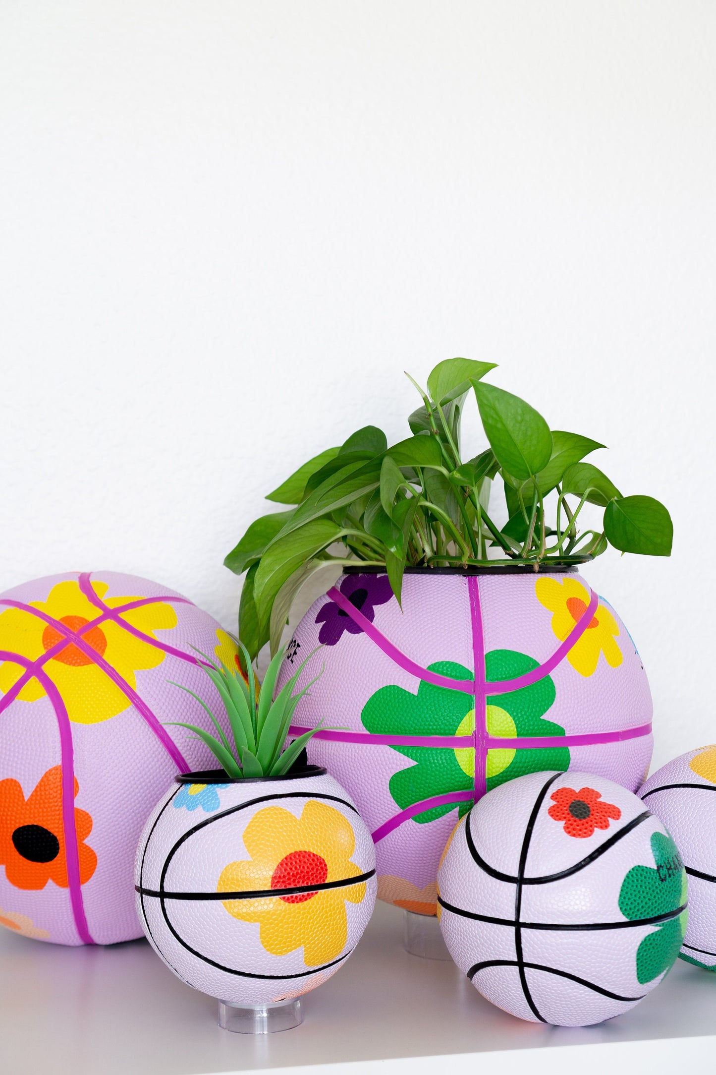 plntrs - Chance Bloom Mini Basketball Planter - new ball with stand