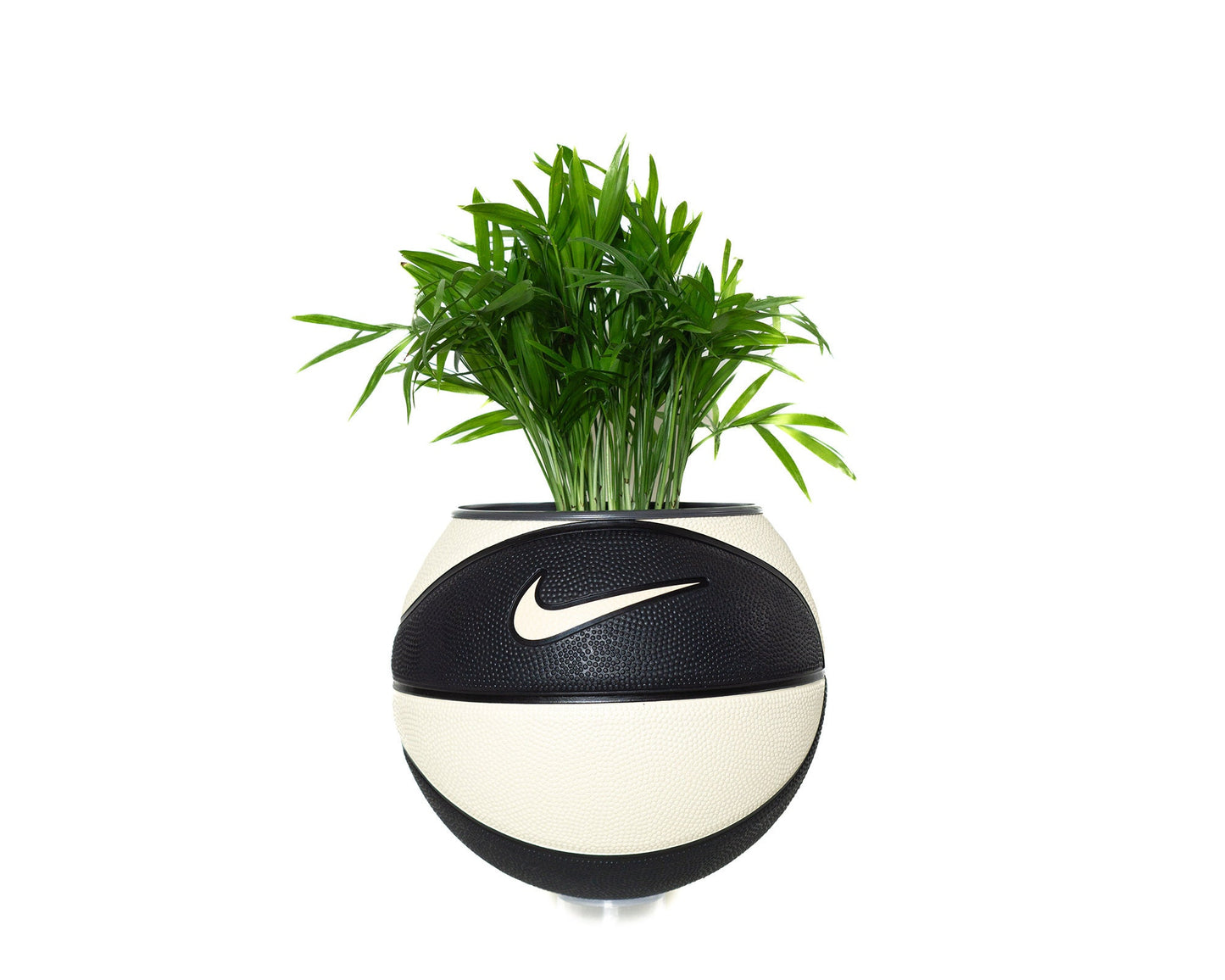 plntrs - Nike Black & White "panda" Swoosh Mini Basketball Planter - new ball with stand