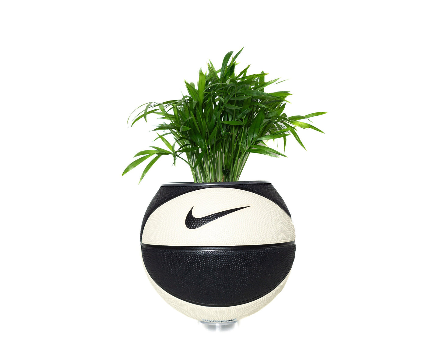 plntrs - Nike Black & White "panda" Swoosh Mini Basketball Planter - new ball with stand