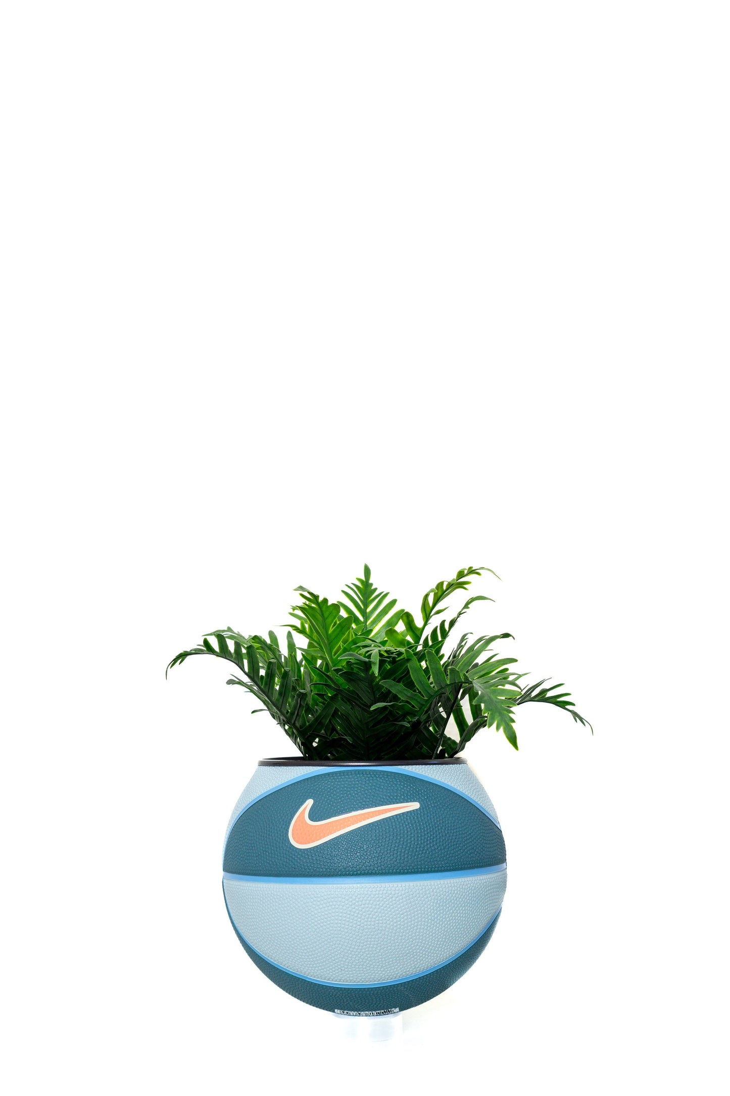 plntrs - Nike Swoosh Ocean Blues Skills Mini Basketball Planter - new ball with stand