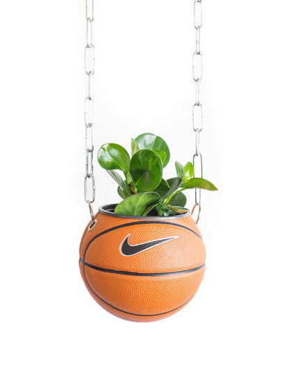 plntrs - Nike Swoosh Mini Basketball Hanging Planter - new ball with chain