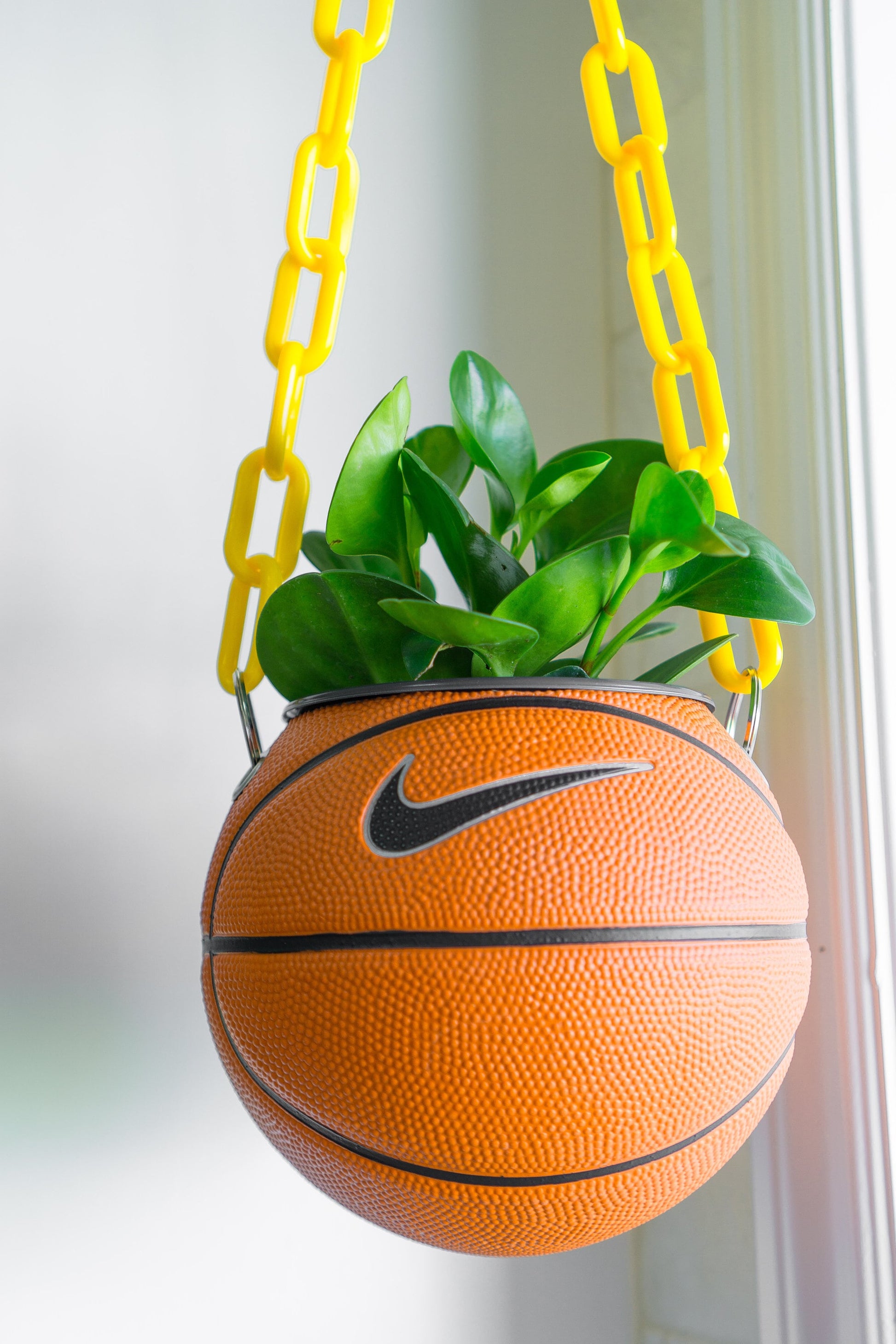 plntrs - Nike Swoosh Mini Basketball Hanging Planter - new ball with chain