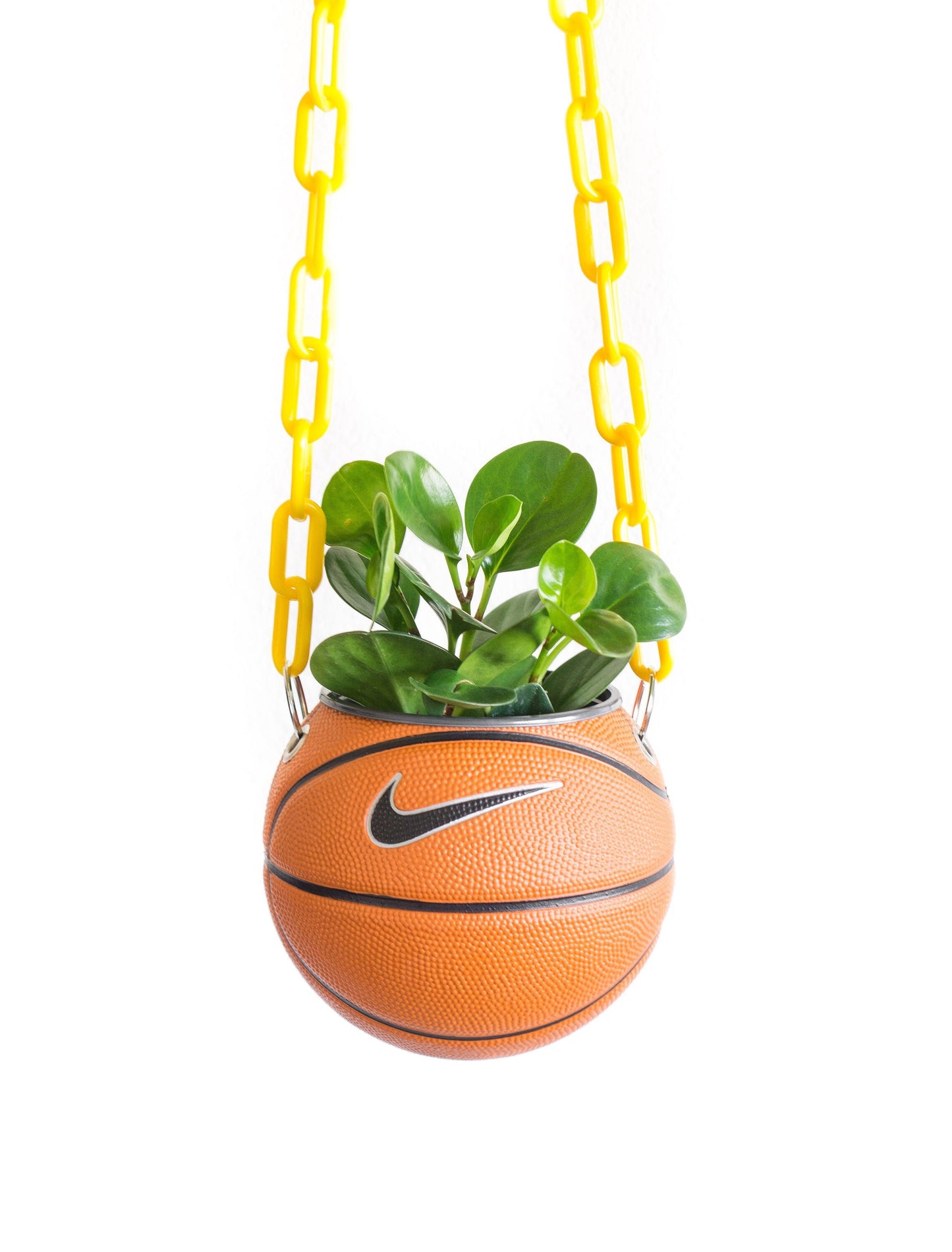 plntrs - Nike Swoosh Mini Basketball Hanging Planter - new ball with chain