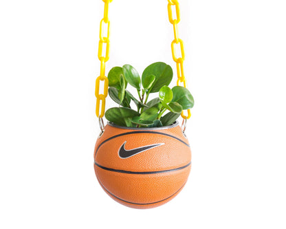 plntrs - Nike Swoosh Mini Basketball Hanging Planter - new ball with chain