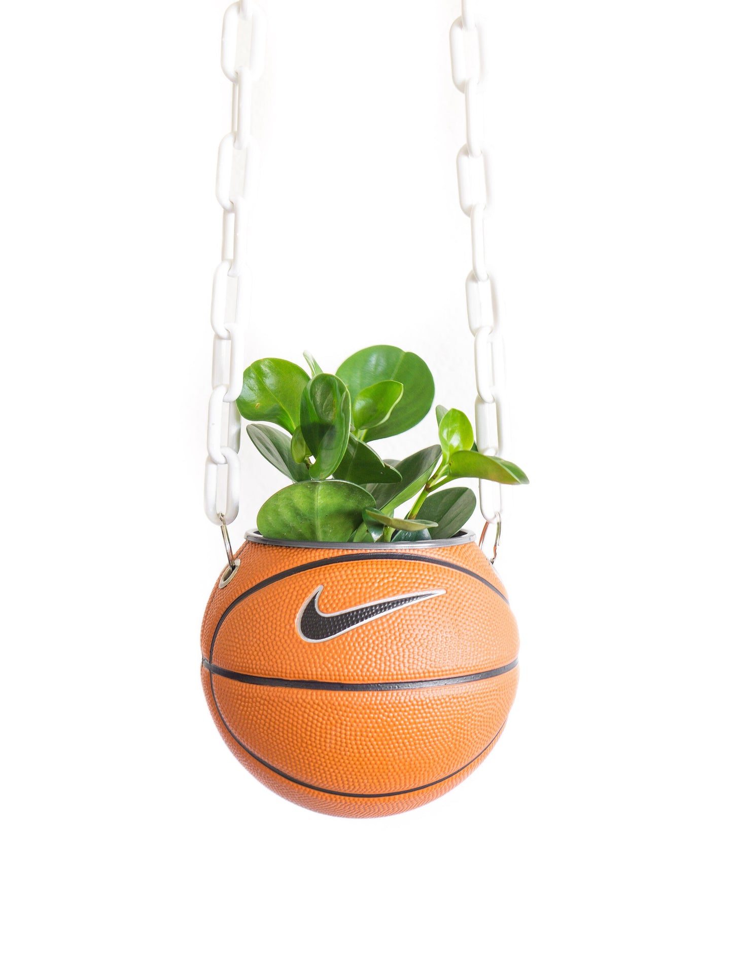 plntrs - Nike Swoosh Mini Basketball Hanging Planter - new ball with chain