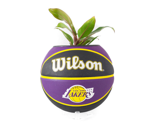 plntrs - NBA Wilson Los Angeles Lakers Tribute Basketball Planter - new ball with stand