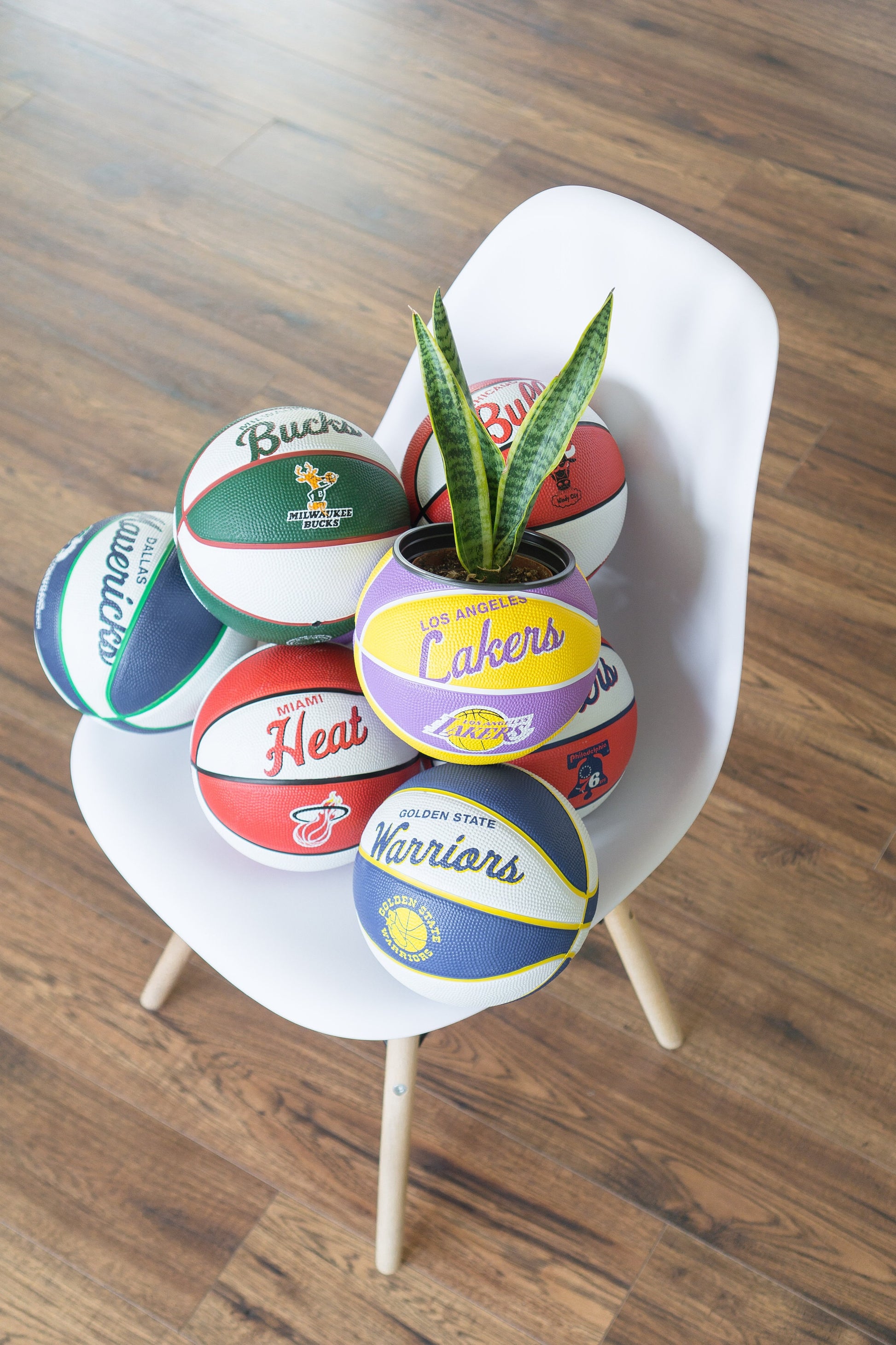 plntrs - Wilson Bulls Hardcourt Classic Mini Basketball Planter - new ball with stand