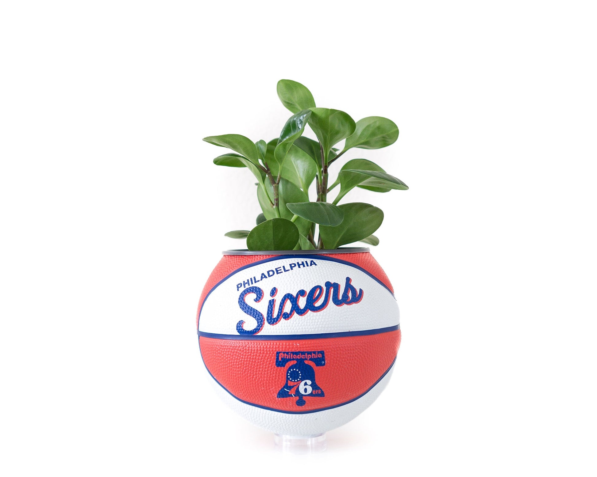 plntrs - Wilson 76ers Hardcourt Classic Mini Basketball Planter - new ball with stand