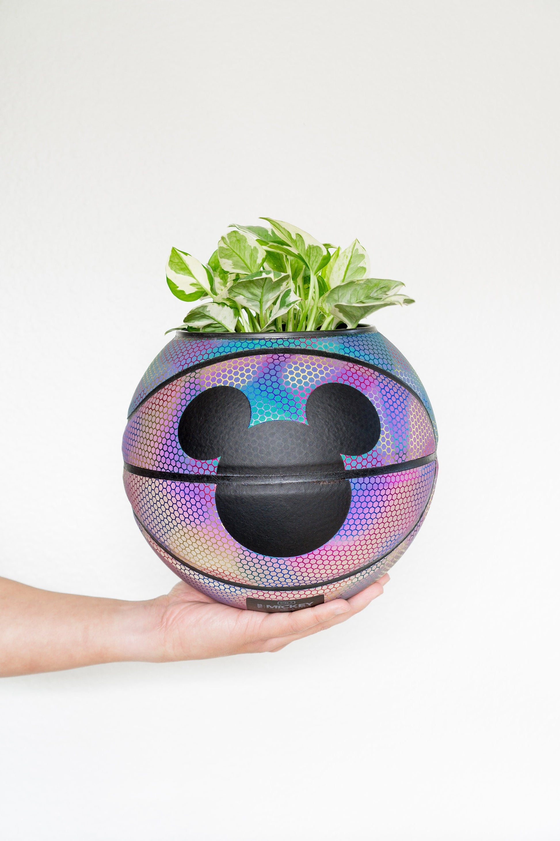 plntrs - Mickey Mouse Disney Iridescent world of color Basketball Planter FULL SIZE - new ball with stand