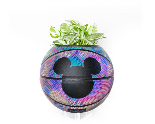 plntrs - Mickey Mouse Disney Iridescent world of color Basketball Planter FULL SIZE - new ball with stand