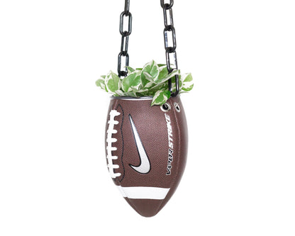 plntrs - Nike Swoosh Football Hanging Planter - new ball with chain