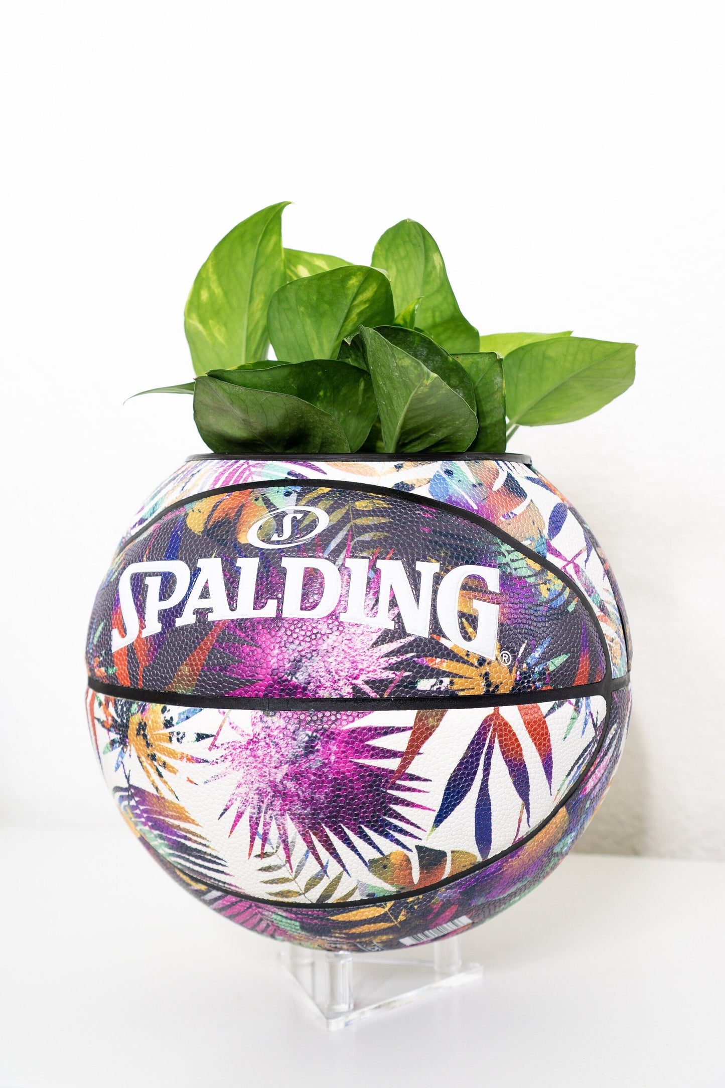 plntrs - Spalding Botanical Tropical Basketball Planter FULL SIZE - new ball with stand